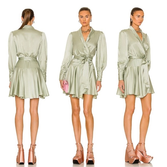 Zimmermann Sage Green Mini Dress - Picture 1 of 9